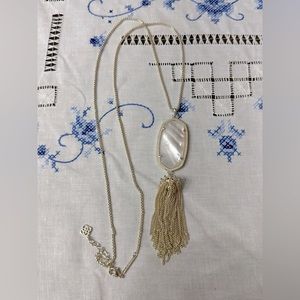 Kendra Scott Gold Rayne Long Pendant - Mother of Pearl